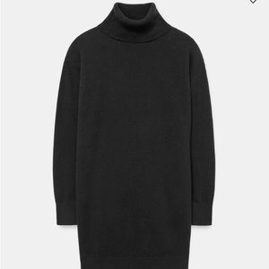 Black 100% cashmere Naadam turtleneck sweater dress, size medium
